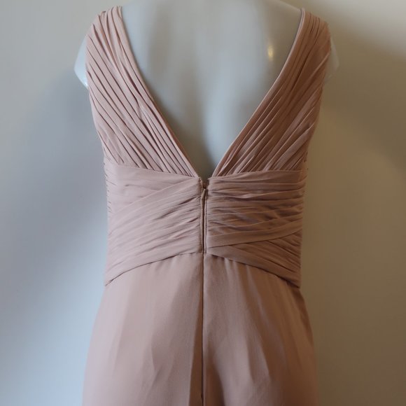 NWT WOMENS WATTERS & WATTERS BLUSH PINK PLEATED SLEEVELESS GOWN 10 * - Picture 12 of 14